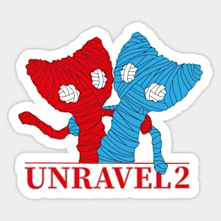 Unravel 2 Friends small Sticker